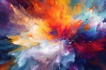 Plakat Background Abstract Modern Art Colorful Galaxy . Generative AI
