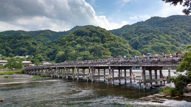 Togetsu-kyo bridge near Kyoto, Japan