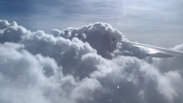 beautiful clouds caught on camera in plane