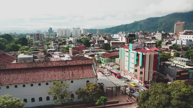 Drone view of settlements in Ibagué, Tolima, Colombia
