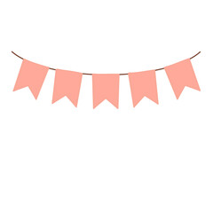 Obraz premium Watercolor Orange pennants Party flag. 