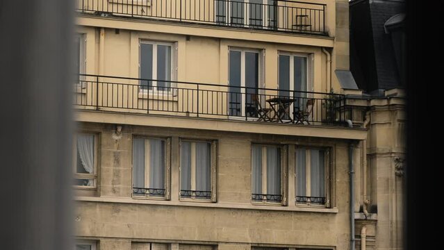 Windows and Balcony of Residential Building in Paris City, Urban Architecture and Real Estate 