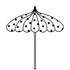 Black doodle beach umbrella.	
