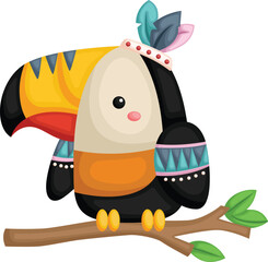 a vector of a toucan in tribal style © Inkley