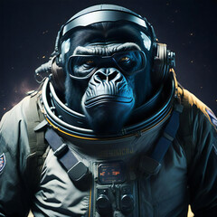 宇宙服を着たゴリラ