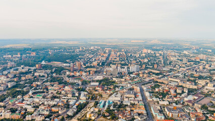 Fototapeta na wymiar Ryazan, Russia. General panorama of the city, Aerial View