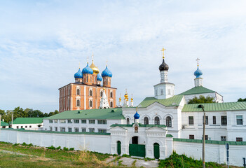 Fototapeta na wymiar Ryazan, Russia. Ryazan Kremlin. Cathedral of the Assumption of the Blessed Virgin Mary. Spaso-Preobrazhensky Monastery