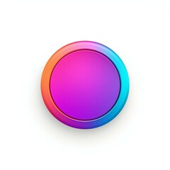 Single Gradient multicolor round shape 3d button. Created with generative AI technology.
