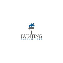 Obraz na płótnie Canvas House painting logo design template isolated on white background