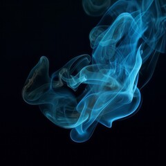 Fototapeta premium Rendering of Abstract Glowing Blue Smoke Generative Illustration