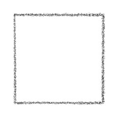 Black square frame element with line border png.	