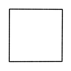 Black square frame element with line border png.	