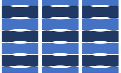 blue and white block and curve continue as stripes seamless repeat pattern, replete image design for fabric printing
