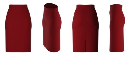 Woman skirt. Isolated. Business Skirt. Red Skirt