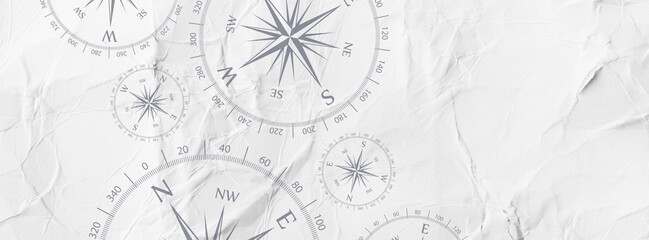 compass icon on paper background