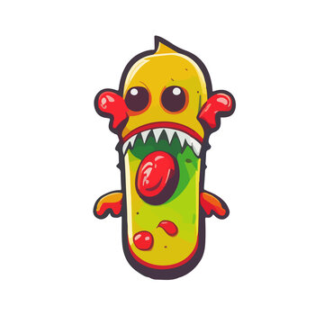 Hotdog character monster mascot icon illustration