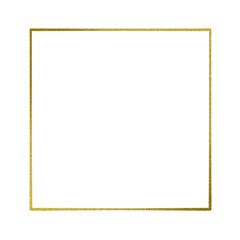 Gold square frame element with line border png.	
