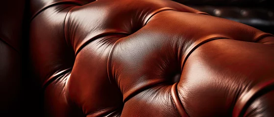 Deurstickers Rich leather chesterfield sofa © Jayson Hawley