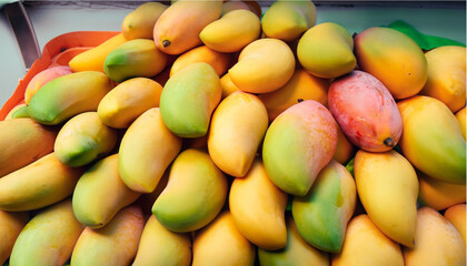 fruit in a market, mangoes in the market, 
