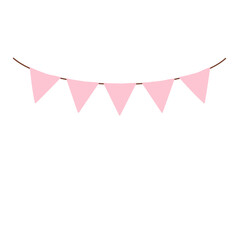 Watercolor pink pennants Party flag.   © Walaiporn Sangkeaw