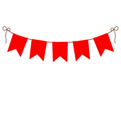 Obraz premium Watercolor red pennants Party flag. 