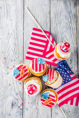 Obraz premium Patriotic USA cupcakes