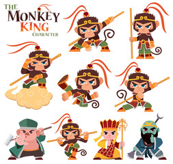 Vector illustration of Cartoon Monkey king character