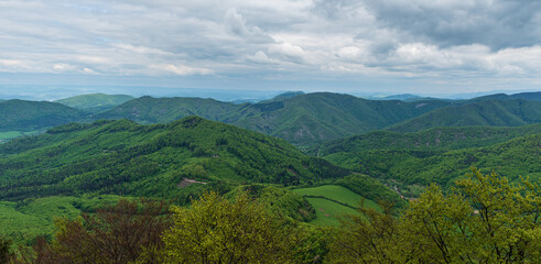 Strazovske vrchy mountains from Vapec hill summit in Slovakia