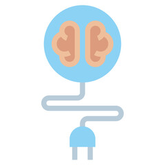 brain power line icon,linear,outline,graphic,illustration