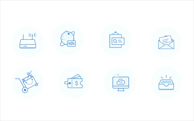 business icons set  outline