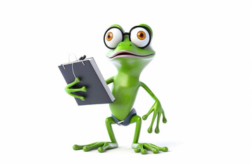 Obraz premium A frog holding a lecture as a physics professor | Generative Ai