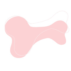 Abstract shape pink blob and line art.	