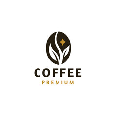 Coffee bean nature logo icon design template flat vector