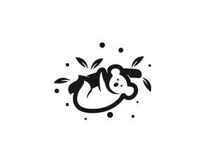 silhouette koala patch at tree logo icon symbol design template illustration inspiration © ShiipArts