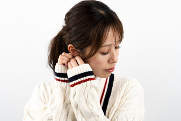 ピアスをした女性