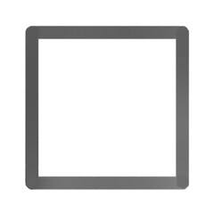 Black square frame element with line border png.	