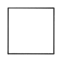 Black square frame element with line border png.	