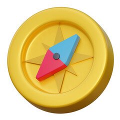 golden compass game icon 3d illustration © nawaittgraph