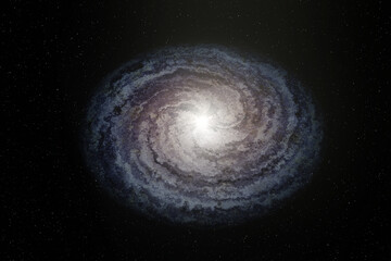 Large spiral galaxy in space.
