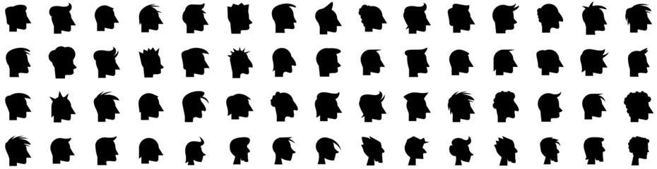 Set Of Person Icons Isolated Silhouette Solid Icon With People, Group, Business, Team, Office, Female, Person Infographic Simple Vector Illustration Logo