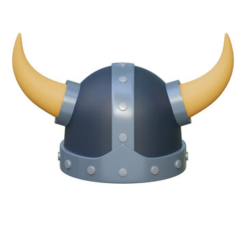 viking helmet game icon 3d illustration