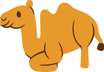 Islamic Animal Camel Flat Hand Drawn Illustration