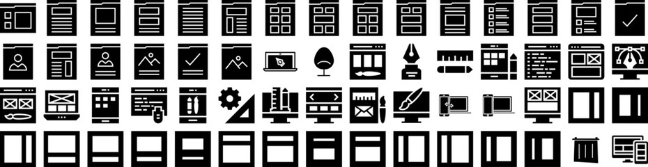 Set Of Design Icons Isolated Silhouette Solid Icon With Design, Vector, Graphic, Template, Illustration, Banner, Modern Infographic Simple Vector Illustration Logo