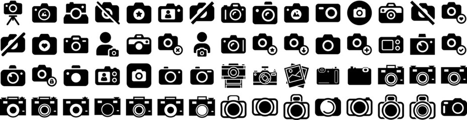 Set Of Photo Icons Isolated Silhouette Solid Icon With Design, Photo, Background, Picture, Paper, Blank, Frame Infographic Simple Vector Illustration Logo