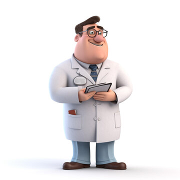 recommend clip art: Cartoon character of doctor created using generative AI tools