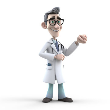 Cartoon character of doctor created using generative AI tools
