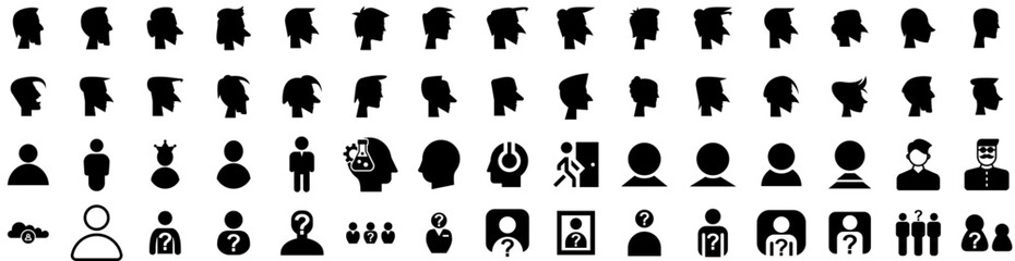 Set Of Person Icons Isolated Silhouette Solid Icon With Office, Group, Female, Person, Team, Business, People Infographic Simple Vector Illustration Logo