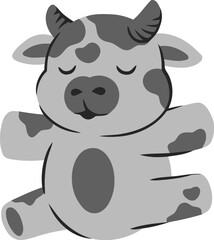 Islamic Animal Cow Flat Hand Drawn Illustration