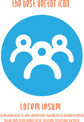 Teamwork vector icon eps 10. Three businessman silhouette. Team of people.