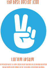 Victory symbol vector icon eps 10. V gesture sign.